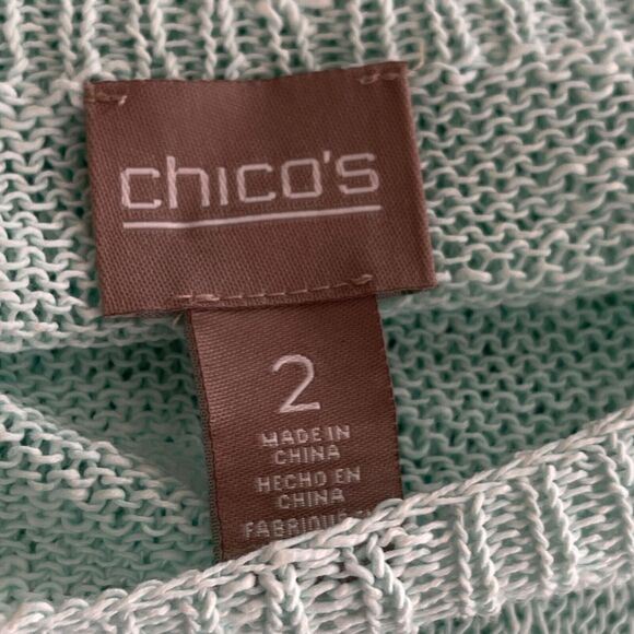 Chico's Slubbed Cotton Semi Sheer Long Sleeve Top Women's Size Large (Chico's 2) - Picture 3 of 9